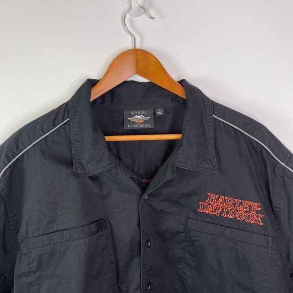 Harley-Davidson Other - Harley Davidson Mechanic Button Up Shirt Black Embroidered Mens Size 3XL